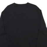 NAUTICA Mens Black & Grey Plain Cotton Crew Neck Jumper L Casual Classic Knit