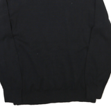 NAUTICA Mens Black & Grey Plain Cotton Crew Neck Jumper L Casual Classic Knit