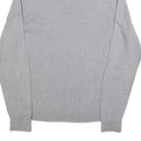 TOMMY HILFIGER Mens Grey Patterned Jumper Button Neck Basic Knit L Cotton Blend