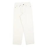 RIFLE Girls White Regular Fit Straight Denim Jeans W24 L26 Cotton Blend Zip