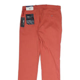 TOMMY HILFIGER Womens Cotton Red Regular Straight Trousers W34 L30 Classic Fit