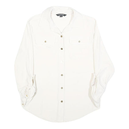 LAUREN RALPH LAUREN Womens White Basic Shirt Long Sleeve Collared S Elegant