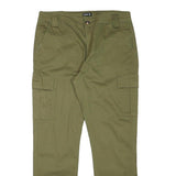 CHICOREE Womens Cotton Blend Slim Fit Olive Cargo Trousers W32 L27 Casual