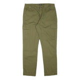 CHICOREE Womens Cotton Blend Slim Fit Olive Cargo Trousers W32 L27 Casual