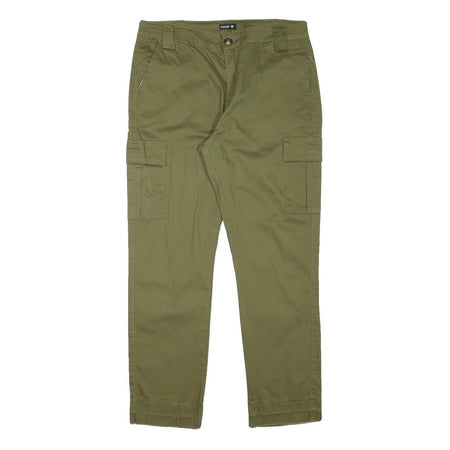CHICOREE Womens Cotton Blend Slim Fit Olive Cargo Trousers W32 L27 Casual