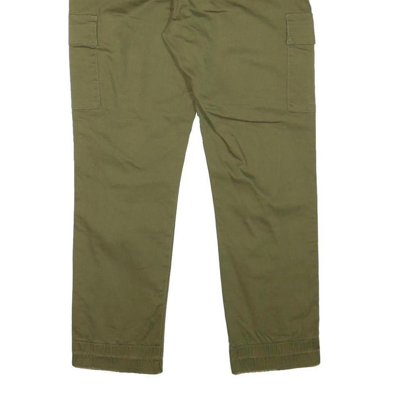 CHICOREE Womens Cotton Blend Slim Fit Olive Cargo Trousers W32 L27 Casual