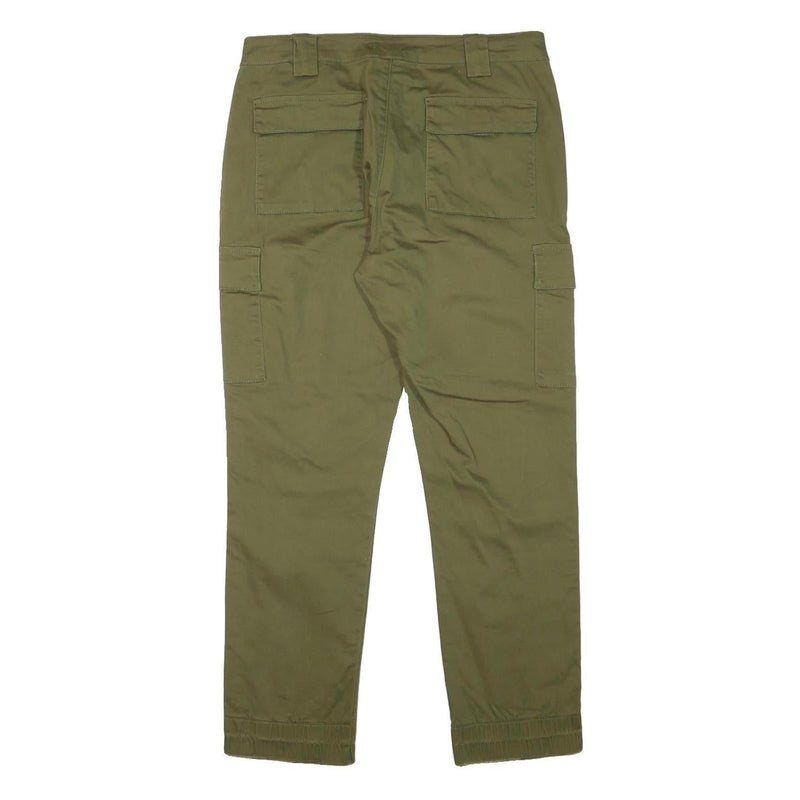 CHICOREE Womens Cotton Blend Slim Fit Olive Cargo Trousers W32 L27 Casual