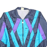 CEFIRO Mens Blue & Purple Polyester Blend Jacket M Zip Athletic Casual Retro