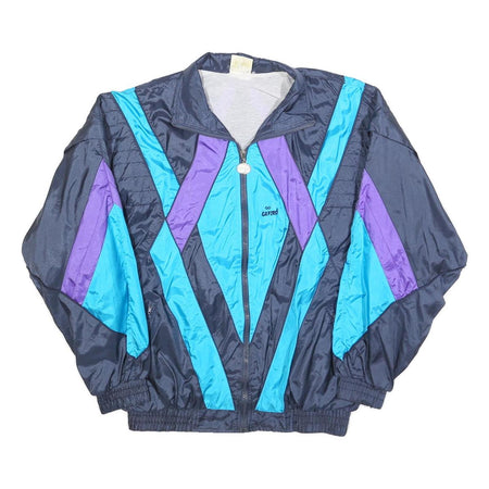 CEFIRO Mens Blue & Purple Polyester Blend Jacket M Zip Athletic Casual Retro