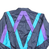 CEFIRO Mens Blue & Purple Polyester Blend Jacket M Zip Athletic Casual Retro