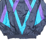 CEFIRO Mens Blue & Purple Polyester Blend Jacket M Zip Athletic Casual Retro