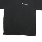 CHAMPION Mens Black Classic L Short Sleeve Crew Neck Logo Print T-Shirt