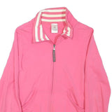 ADIDAS Girls Pink Cotton Blend Zip Up Jacket M Jersey Plain Casual Sportswear