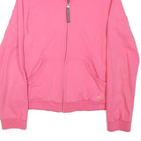 ADIDAS Girls Pink Cotton Blend Zip Up Jacket M Jersey Plain Casual Sportswear