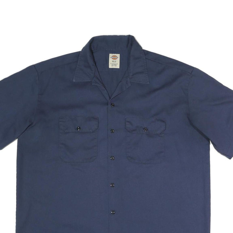 DICKIES Mens Blue Work Shirt XL Cotton Blend Button Pocket Casual