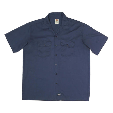 DICKIES Mens Blue Work Shirt XL Cotton Blend Button Pocket Casual