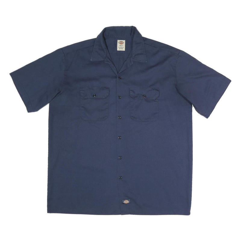 DICKIES Mens Blue Work Shirt XL Cotton Blend Button Pocket Casual
