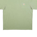 CARHARTT Mens Green Cotton T-Shirt Pocket XL Casual Short Sleeve Crew Neck