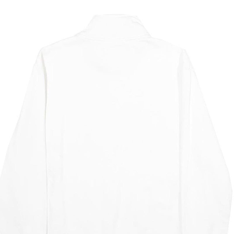 FILA Mens White 1/4 Zip M Cotton Blend Sweatshirt Pullover Logo