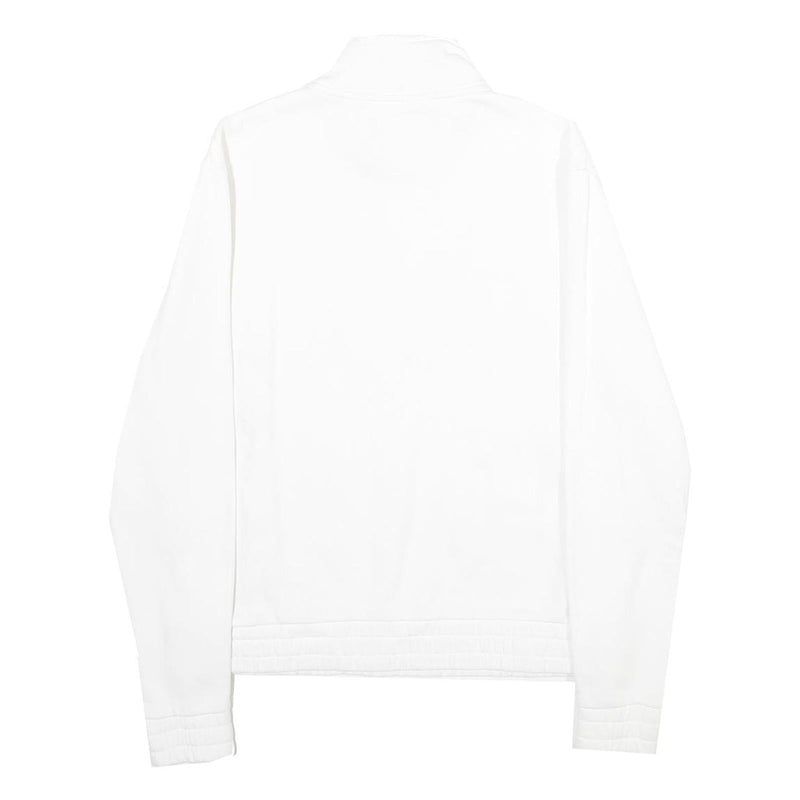 FILA Mens White 1/4 Zip M Cotton Blend Sweatshirt Pullover Logo