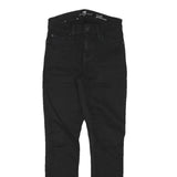 7 FOR ALL MANKIND Womens Jeans Black Slim Skinny Denim Raw W24 L27 Zip Pocket