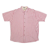 WRANGLER Mens Red & White Check Shirt L Casual Cotton Blend Button-Down
