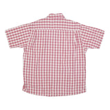 WRANGLER Mens Red & White Check Shirt L Casual Cotton Blend Button-Down