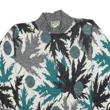 KENETH TOO! Womens Grey & Teal Patterned Jumper Round Neck Basic Knit M Casual