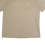 CARHARTT Mens Beige Pocket T-Shirt XL Short Sleeve Crew Neck Classic Cotton