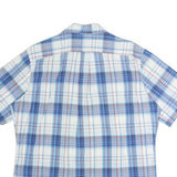 NAUTICA Mens Blue Check Shirt L Cotton Short Sleeve Casual Summer