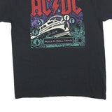 THE VINYL ICONS Mens Black AC/DC Rock N Roll Train Graphic T-Shirt M Crew Neck