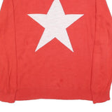 MINT VELVET Womens Red Plain Jumper Crew Neck Basic Knit UK 18 Cotton Casual