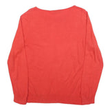 MINT VELVET Womens Red Plain Jumper Crew Neck Basic Knit UK 18 Cotton Casual