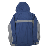 COLUMBIA Mens Blue & Grey Sport Outdoor Jacket L Polyester Blend Zip Hooded
