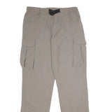BIG PACK Mens Beige Regular Fit Drawstring Cargo Trousers W30 L34 Outdoor Casual