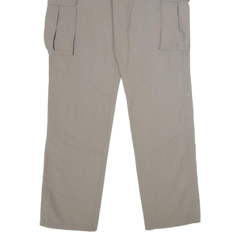 BIG PACK Mens Beige Regular Fit Drawstring Cargo Trousers W30 L34 Outdoor Casual