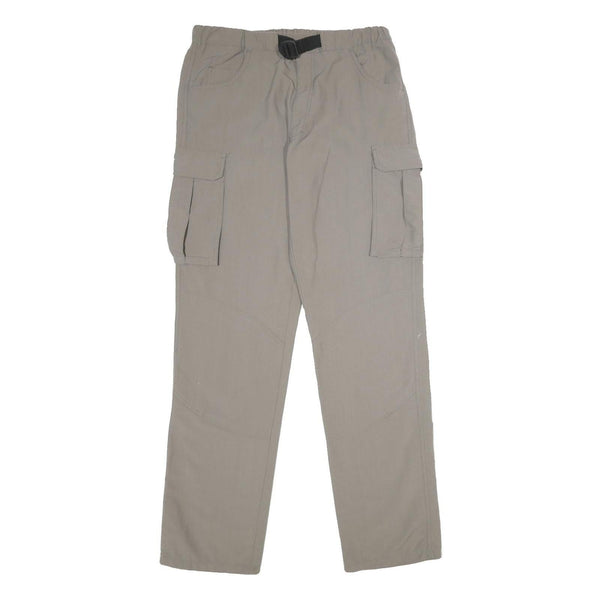 BIG PACK Mens Beige Regular Fit Drawstring Cargo Trousers W30 L34 Outdoor Casual
