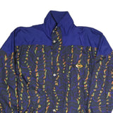 ODLO Mens Blue Patterned Zip Jacket L Polyester Blend Lightweight Sport Outdoor