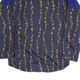 ODLO Mens Blue Patterned Zip Jacket L Polyester Blend Lightweight Sport Outdoor