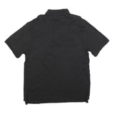 TOMMY HILFIGER Mens Black Short Sleeve Plain 2XL Polo Shirt Cotton Blend Casual