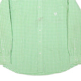 CHAPS Mens Green & White Check Shirt L Classic Button-Down Collar Long Sleeve