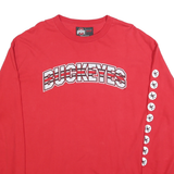 OHIO STATE Mens Red Buckeyes Graphic T-Shirt XL Long Sleeve Crew Neck College