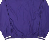 REEBOK Mens Purple & White Track Jacket L Polyester Blend Plain Zip Athletic