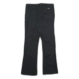 DICKIES Womens Black Slim Straight Cotton Blend Trousers W30 L32 Workwear Zip