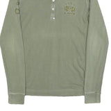 LA MARTINA Womens Green Long Sleeve Plain Polo Shirt XS Cotton Blend