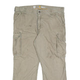CARHARTT Mens Cotton Beige Relaxed Cargo Trousers W40 L30 Workwear Casual
