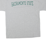 CHAMPION Mens Grey Sacramento State Cotton Blend T-Shirt L Short Sleeve Crew