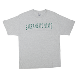 CHAMPION Mens Grey Sacramento State Cotton Blend T-Shirt L Short Sleeve Crew