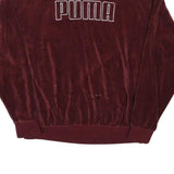 PUMA Mens Maroon Crew Neck Sweatshirt M Velvet Soft Casual Pullover