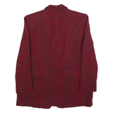 J'ENVIE Womens Red & Black Houndstooth Button Jacket Wool Blend S Classic